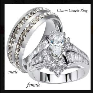 His and hers engagement ring 2 rings